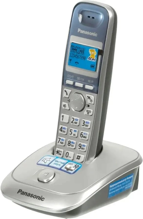 Радиотелефон DECT Panasonic KX-TG2511RUS серебристый/голубой АОН